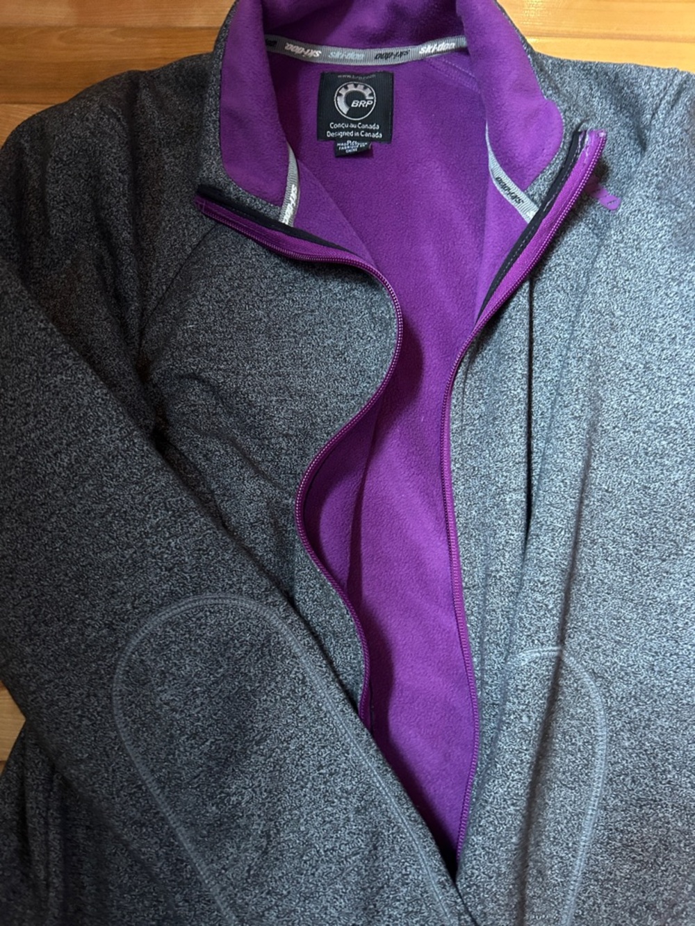 BRP Gray vest with Purple Fleece Lining